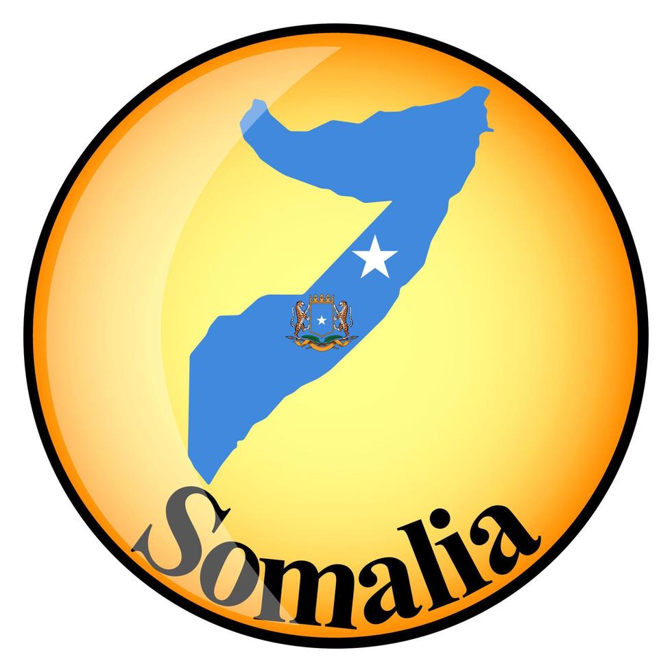 orange knapp med bildkartorna över Somalia vektor