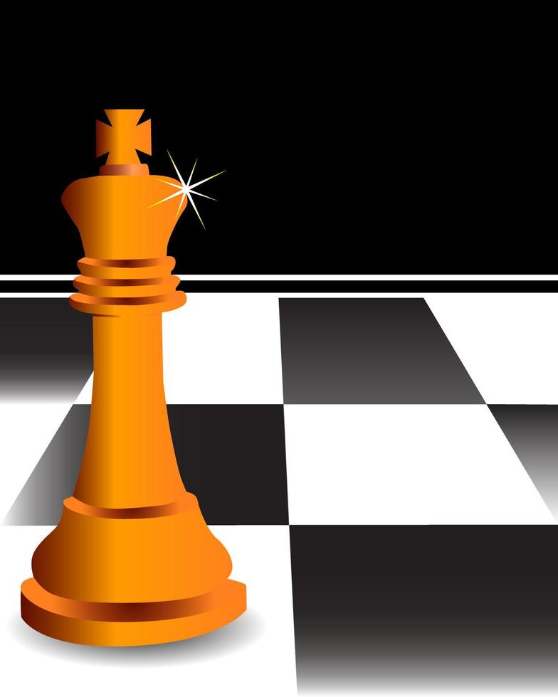 der Schachkönig gegen ein Schachbrett vektor