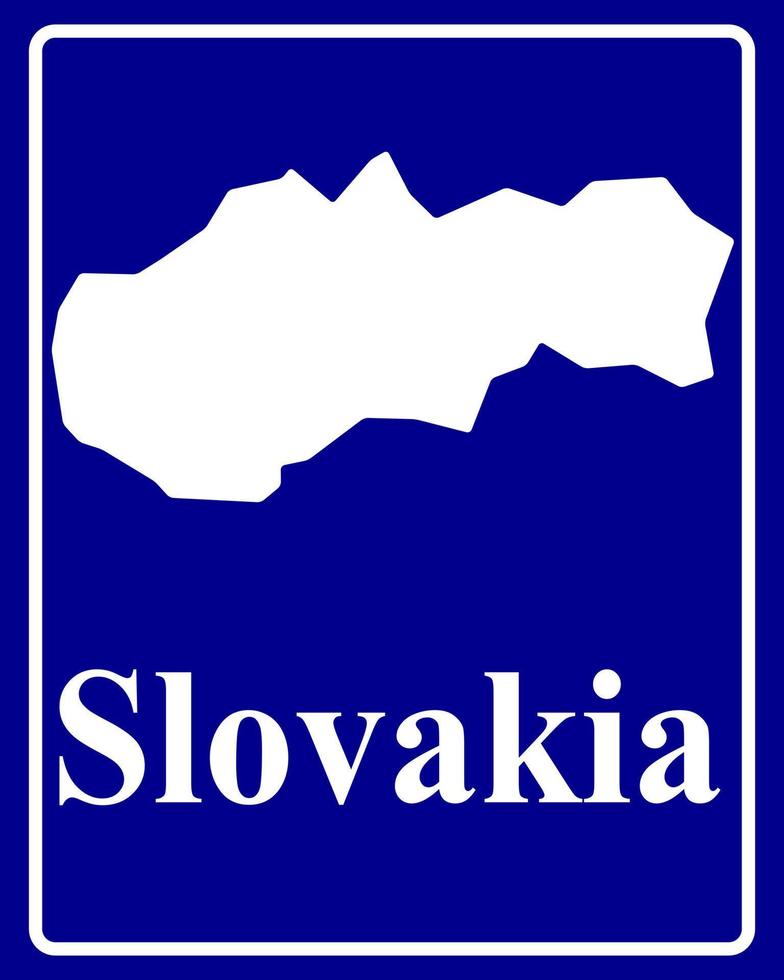 Zeichen als weiße Silhouettenkarte der Slowakei vektor