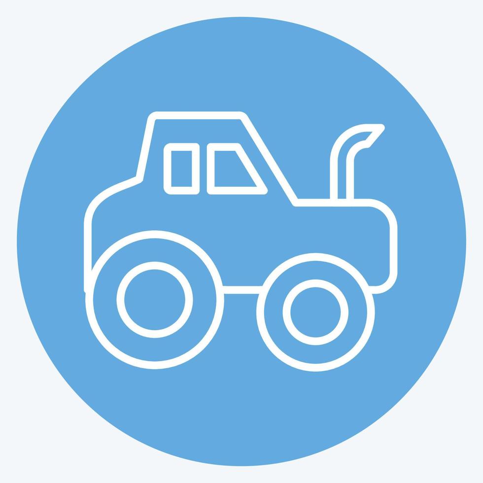 Symbol Traktor. geeignet für Bildungssymbol. blaue augen stil. einfaches Design editierbar. Design-Vorlagenvektor. einfache Abbildung vektor