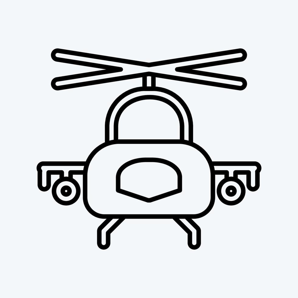 Symbol Militärhubschrauber. geeignet für Bildungssymbol. Linienstil. einfaches Design editierbar. Design-Vorlagenvektor. einfache Abbildung vektor