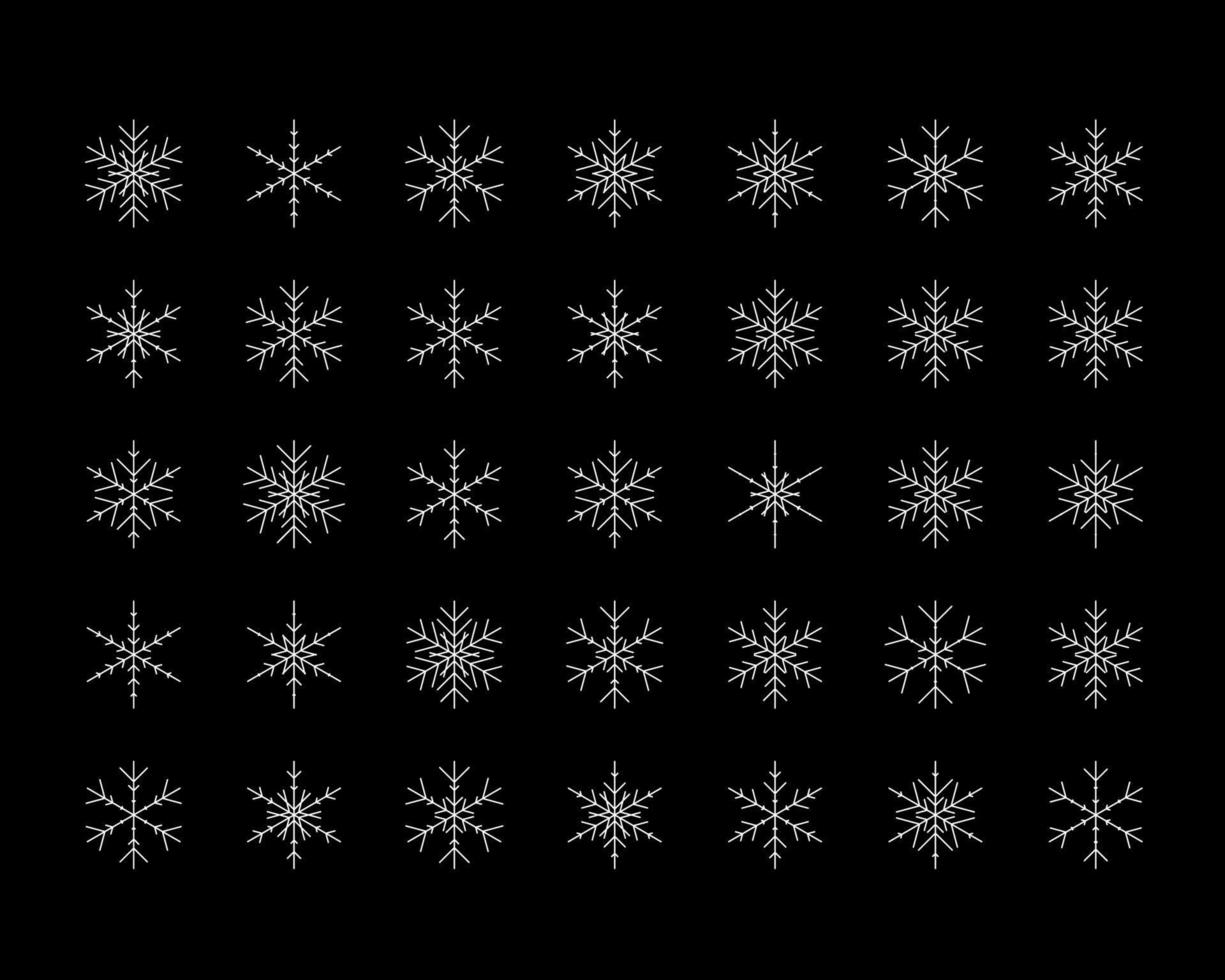 Vektor-Reihe von verschiedenen Schneeflocken Weihnachten Neujahr Web-Icons vektor