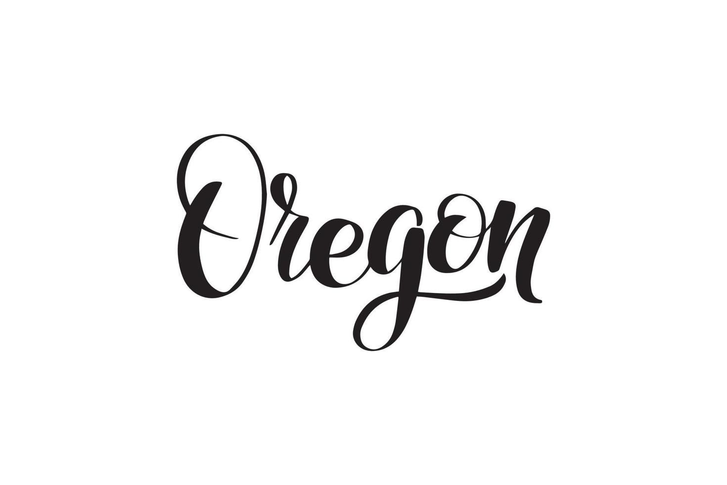 inspirerande handskrivna borste bokstäver oregon. vektor kalligrafi illustration isolerad på vit bakgrund. typografi för banderoller, märken, vykort, t-shirt, tryck, affischer.