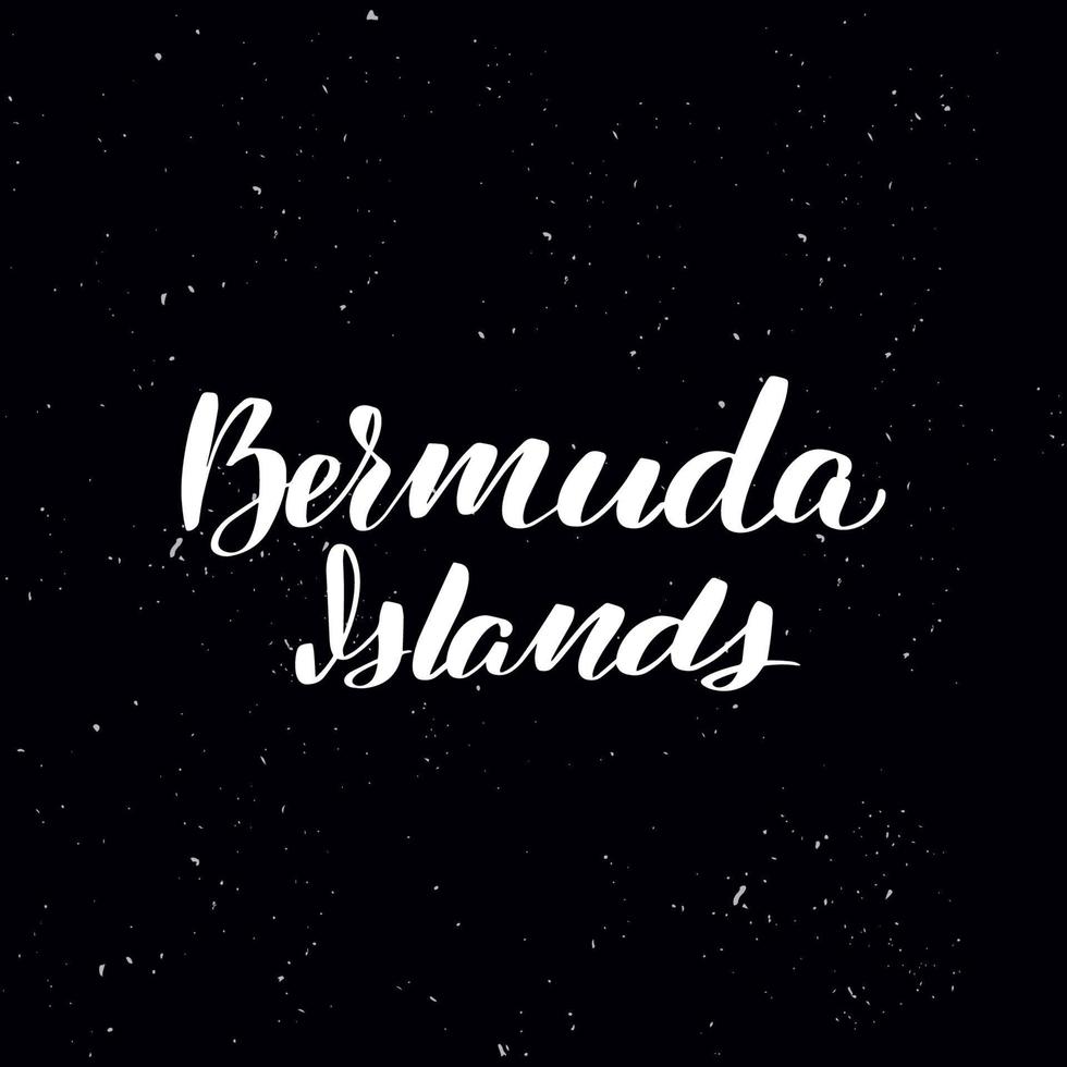 Tafel Tafel Schriftzug Bermuda-Inseln. handgeschriebener Kalligraphietext, Kreide auf einer Tafel, Vektorstockillustration. grüße für logotyp, abzeichen, symbol. vektor