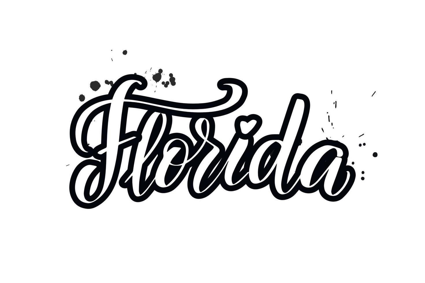 inspirierende handgeschriebene pinselbeschriftung florida. vektorkalligraphieillustration lokalisiert auf weißem hintergrund. typografie für banner, abzeichen, postkarten, t-shirts, drucke, poster. vektor