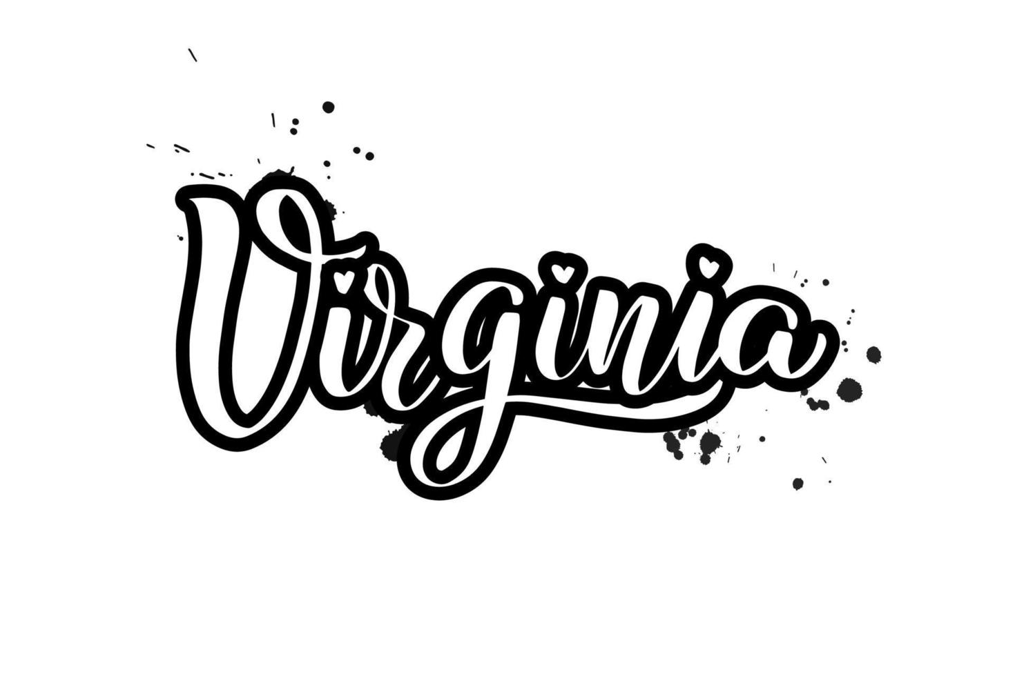 inspirierende handgeschriebene Pinselschrift Virginia. vektorkalligraphieillustration lokalisiert auf weißem hintergrund. typografie für banner, abzeichen, postkarten, t-shirts, drucke, poster. vektor