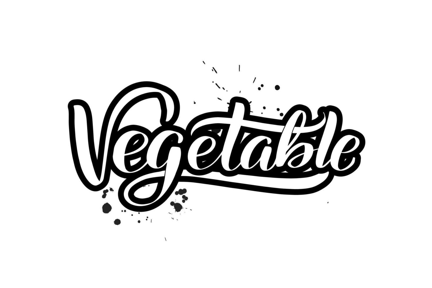 inspirierende handschriftliche Pinselschrift Gemüse. vektorkalligraphieillustration lokalisiert auf weißem hintergrund. typografie für banner, abzeichen, postkarten, t-shirts, drucke, poster. vektor