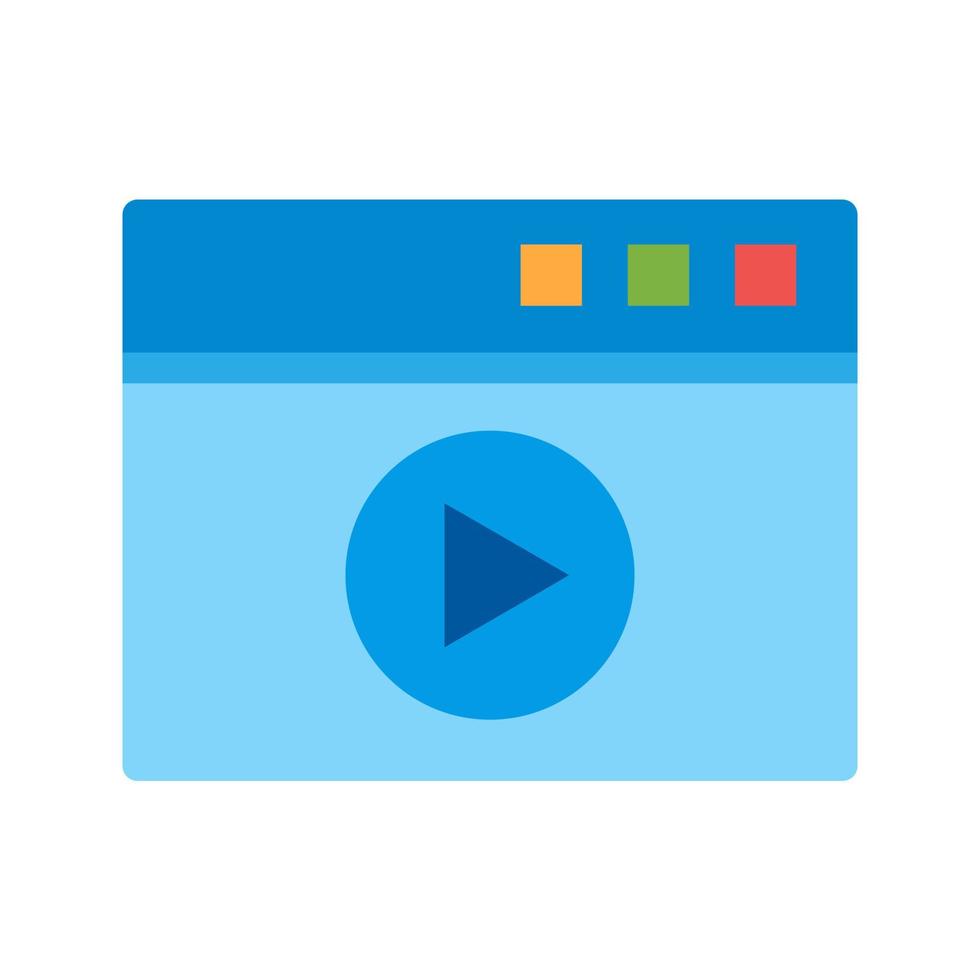 video streaming platt flerfärgad ikon vektor