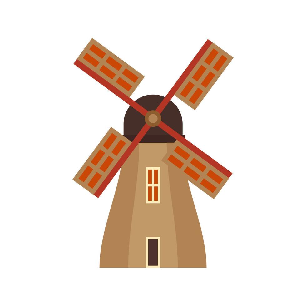 Windmühle flaches mehrfarbiges Symbol vektor