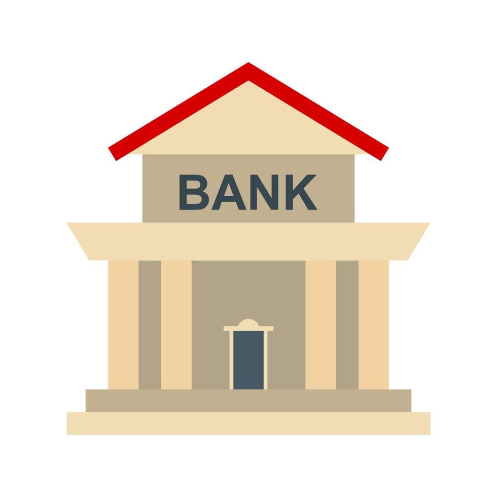 Bankgebäude flaches mehrfarbiges Symbol vektor
