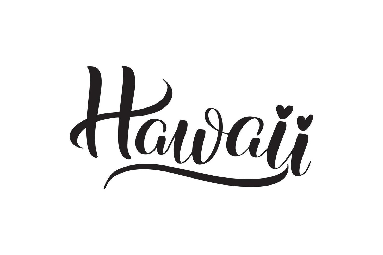 inspirierende handgeschriebene pinselschrift hawaii. vektorkalligraphieillustration lokalisiert auf weißem hintergrund. typografie für banner, abzeichen, postkarten, t-shirts, drucke, poster. vektor