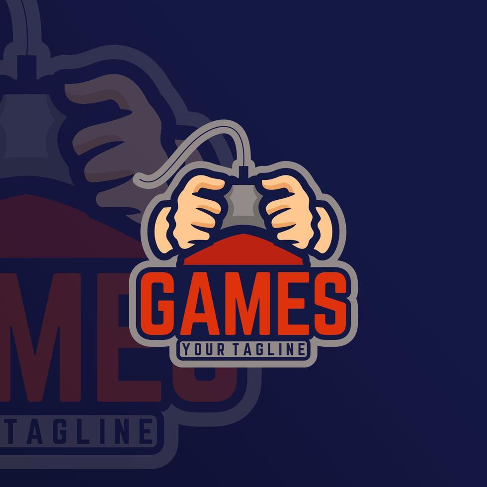 Spiele-Cartoon-Esport-Maskottchen-Logo-Vektor für Ihr Team-Logo oder Geschäft vektor
