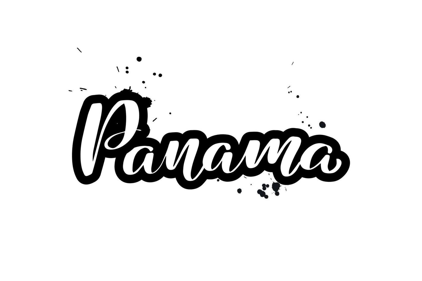 inspirerande handskrivna borste bokstäver panama. vektor kalligrafi illustration isolerad på vit bakgrund. typografi för banderoller, märken, vykort, t-shirt, tryck, affischer.