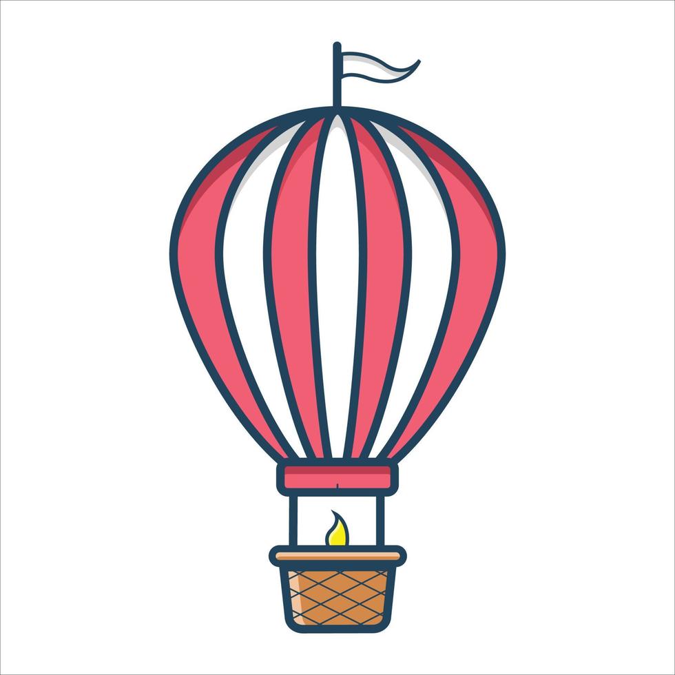Bunte Silhouette des Heißluftballons ohne Kontur und Schattierungsvektorillustration, Karnevalsballonluftfliegen vektor