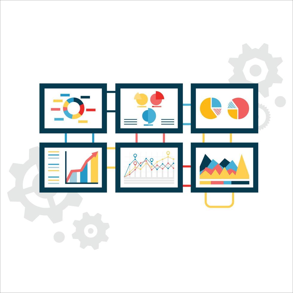 Infografik-Elementdesign für Unternehmen oder Präsentationen auf weißem Hintergrund, mehrfarbiges Diagrammdiagramm und Kreisdiagramm, Infografik-Illustrationselemente, abstrakte Geschäftsgrafik und Kreisdiagramm. vektor