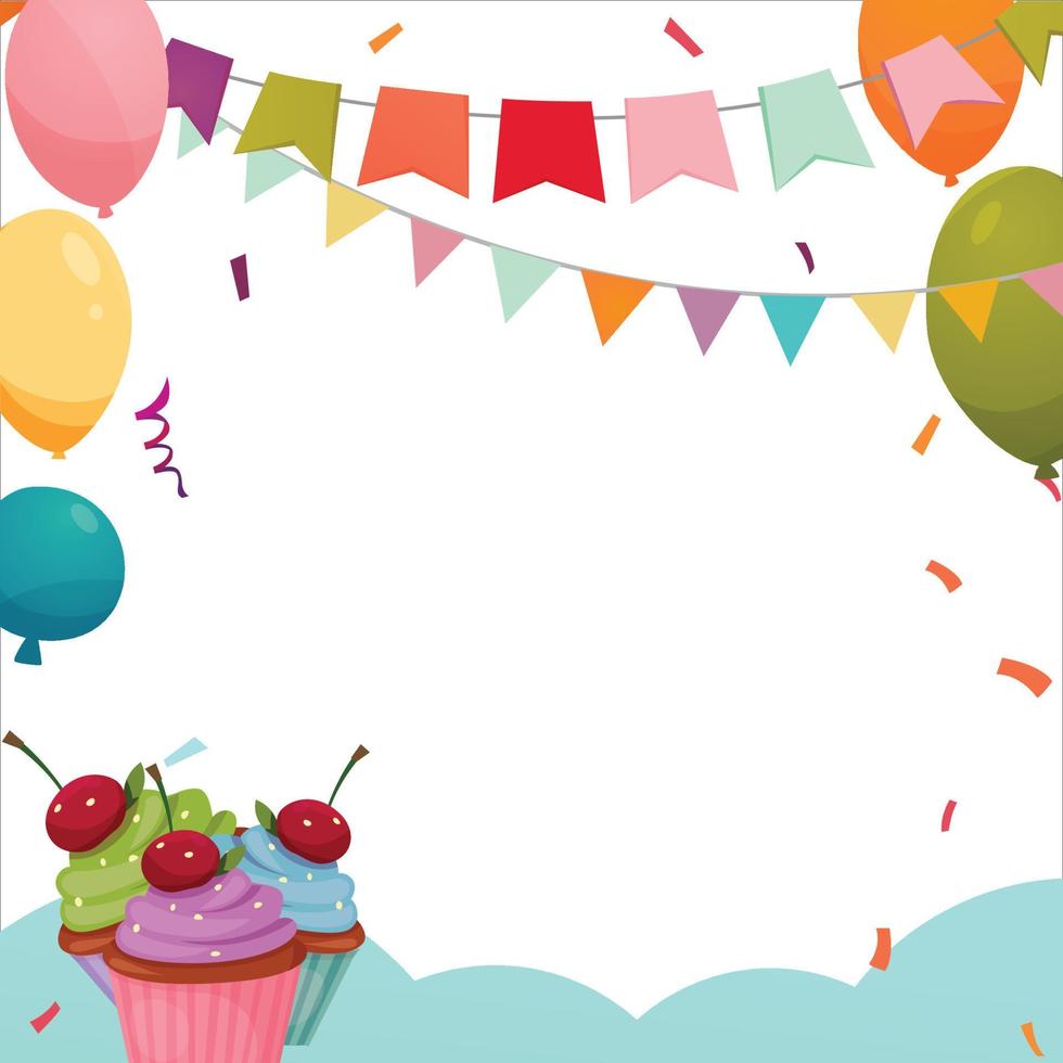 alles gute zum geburtstag elemente, glück, alles gute zum geburtstag vektorillustration auf weißem hintergrund, partyrahmen, geburtstagsgeschenke, partyelemente, geburtstagskuchen, partybanner. vektor