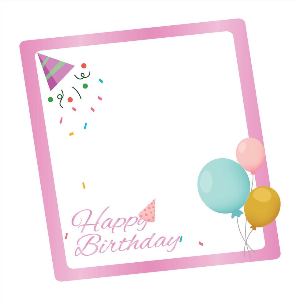 geburtstagselemente, glück, alles gute zum geburtstag vektorillustration auf weißem hintergrund, partyrahmen, partyelemente, partybanner, geburtstagskappe, alles gute zum geburtstag texteffekt. vektor