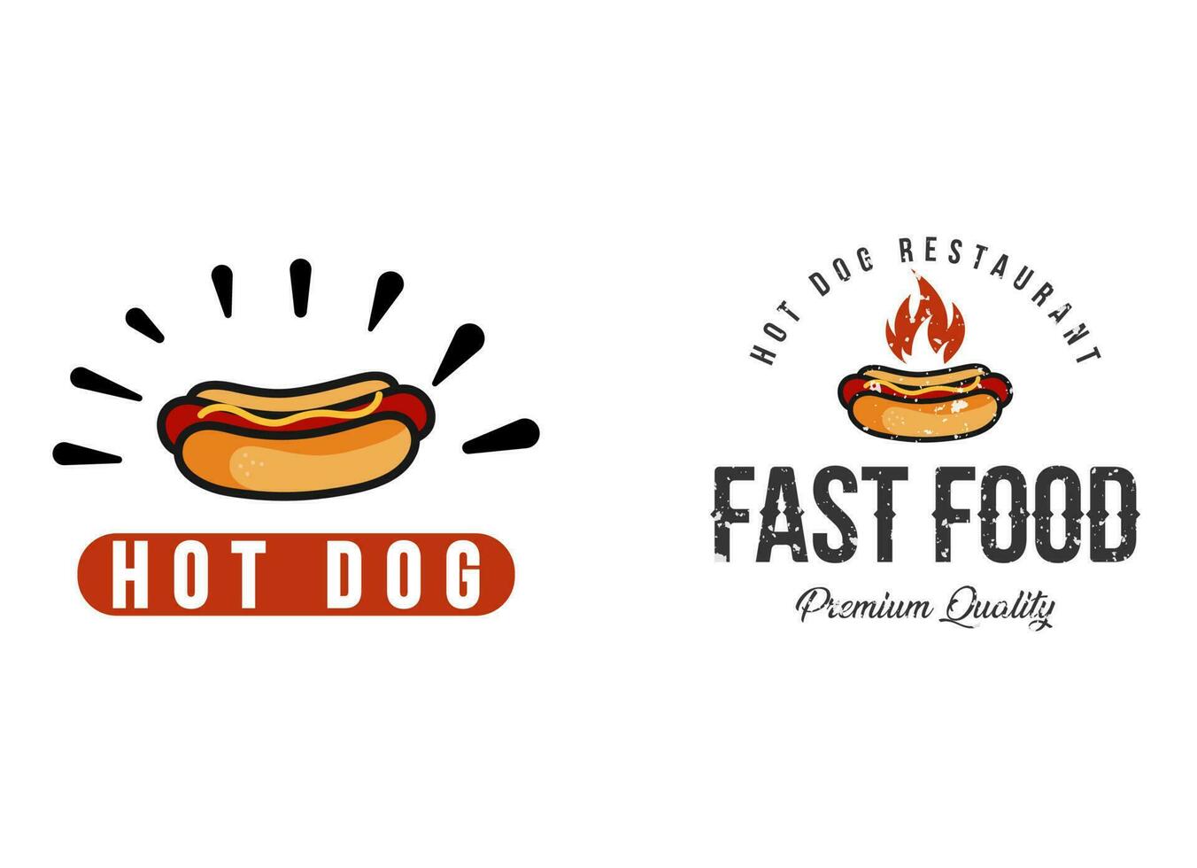 hotdog restaurang logotyp formgivningsmall. vektor