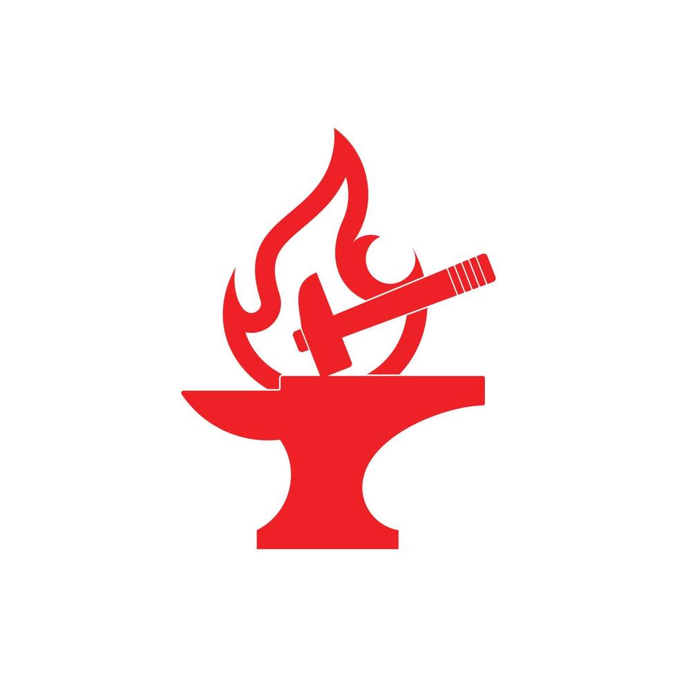 flache Flammenlinie Schmied Symbol Logo Vektor