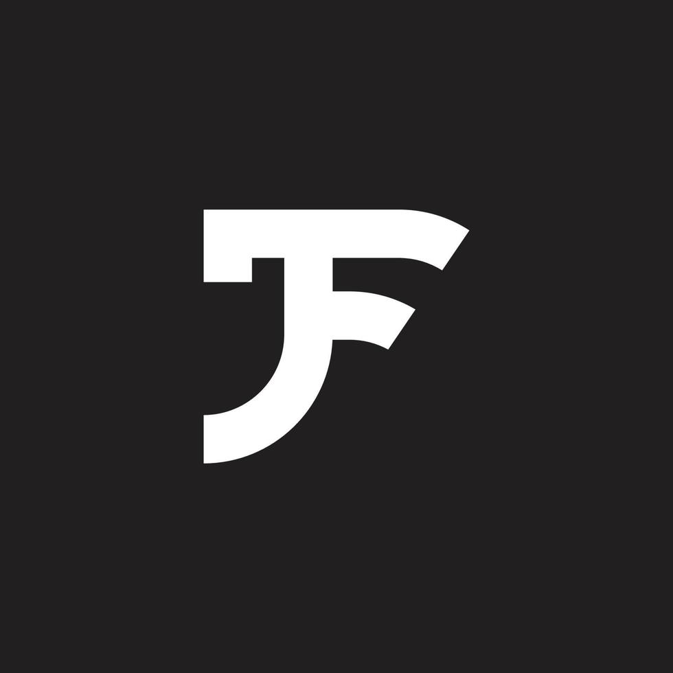 bokstaven jf randlinje geometrisk enkel logotyp vektor