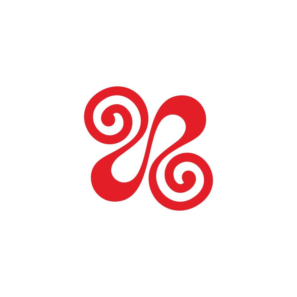 abstrakt band spiral loop design söt symbol vektor