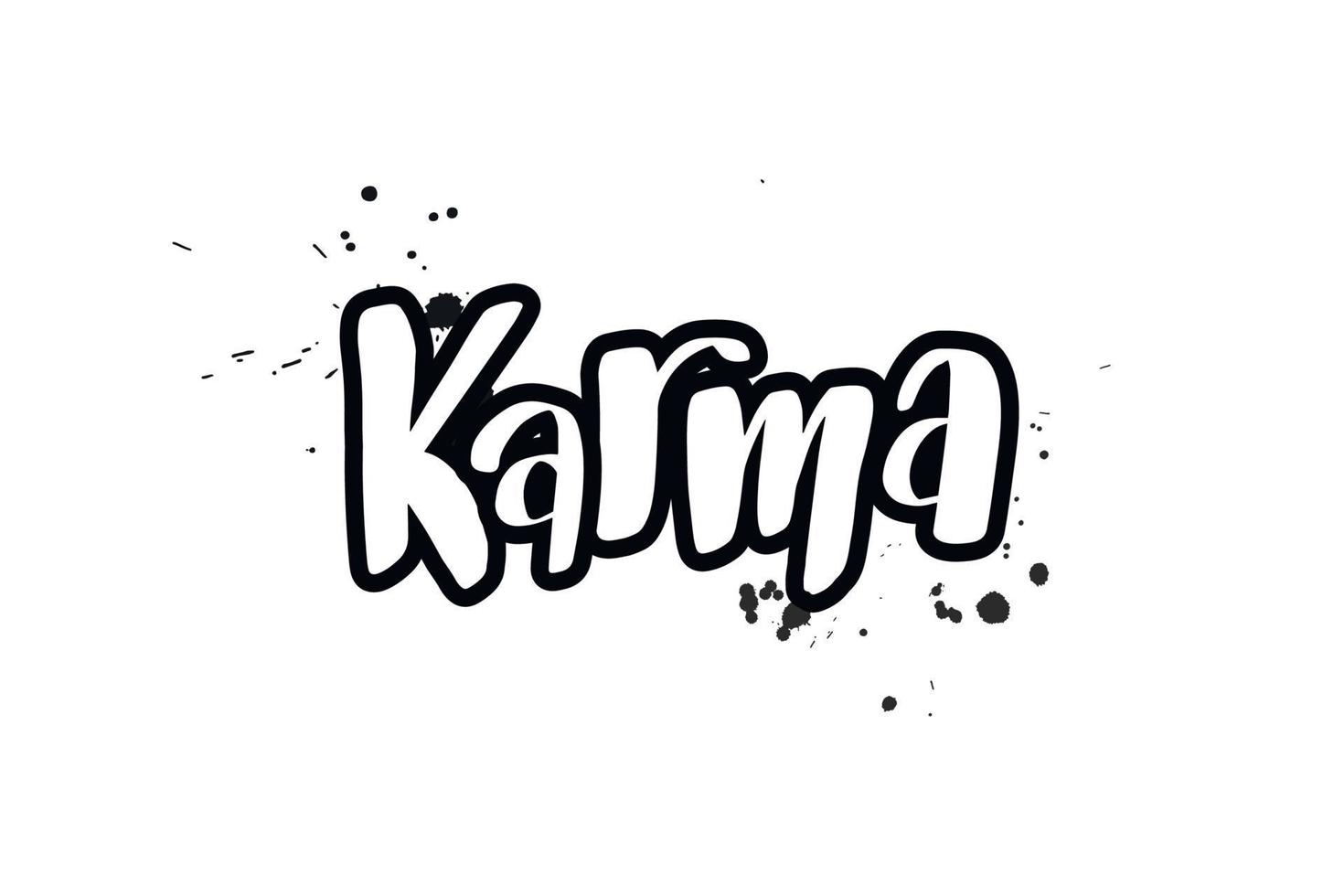 inspirierende handschriftliche Pinselschrift Karma. Kalligraphieillustration lokalisiert auf weißem Hintergrund. typografie für banner, abzeichen, postkarten, t-shirts, drucke, poster vektor