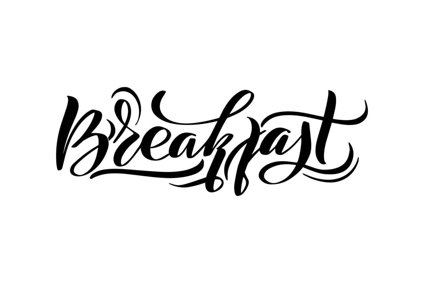 inspirierendes handgeschriebenes frühstück mit pinselbeschriftung. vektorkalligraphieillustration lokalisiert auf weißem hintergrund. typografie für banner, abzeichen, postkarten, t-shirts, drucke, poster. vektor