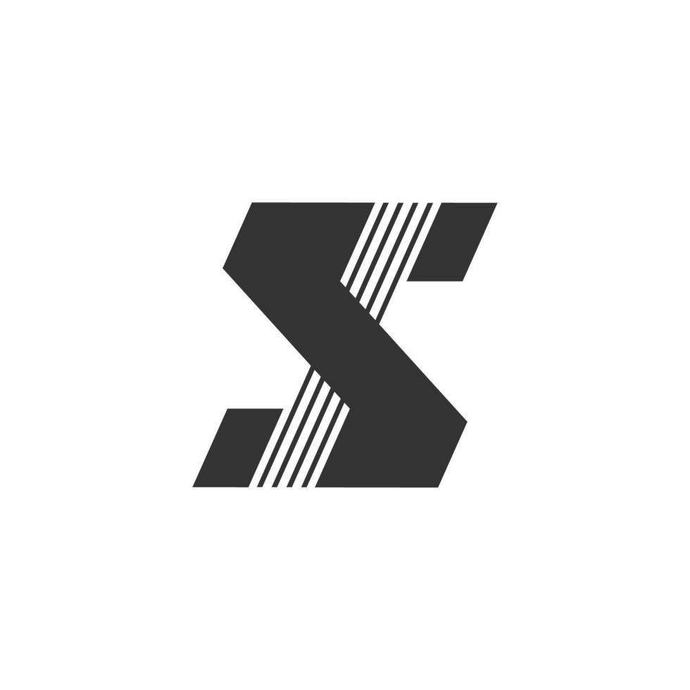 bokstaven s ränder geometrisk rörelse logotyp vektor
