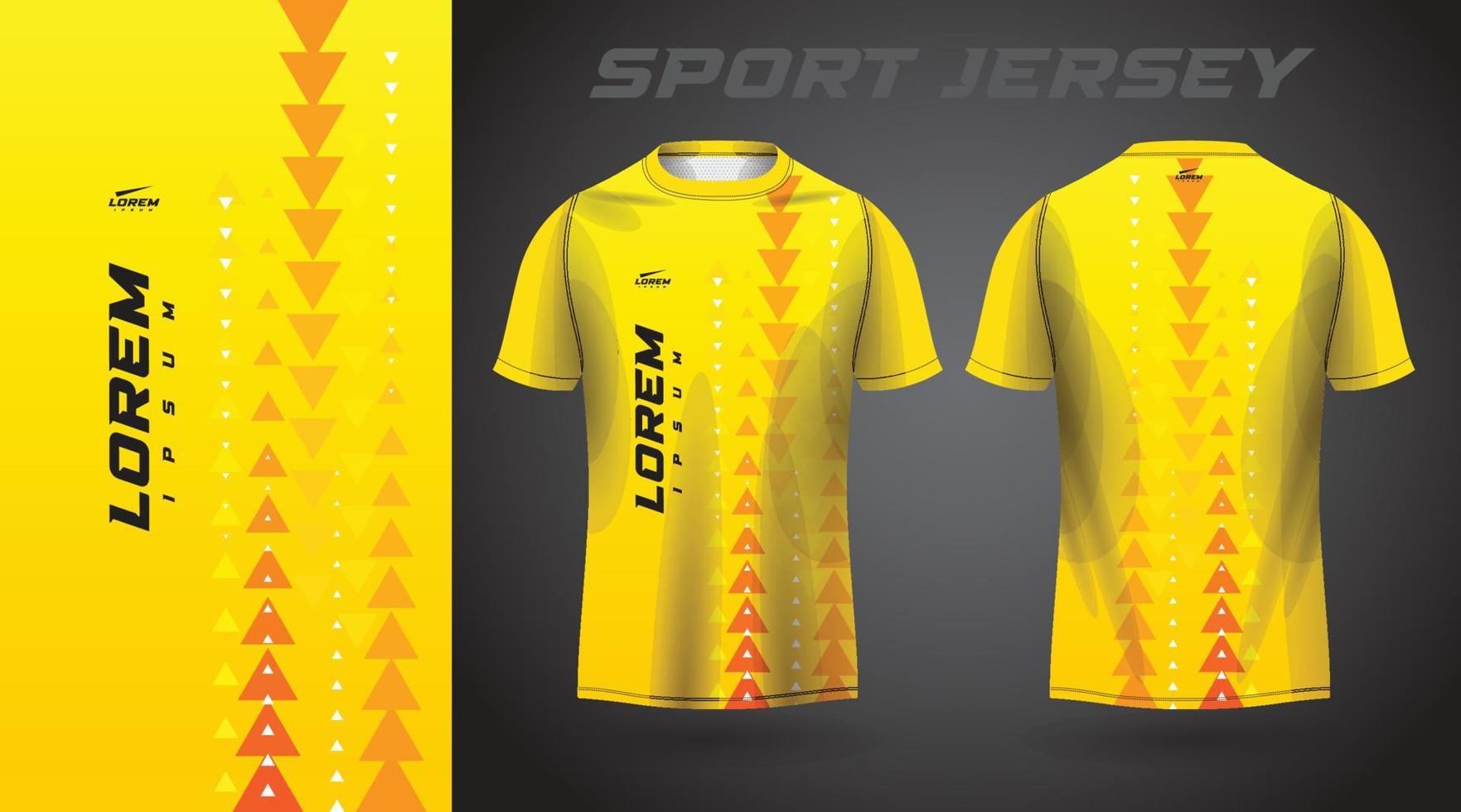 gelbes T-Shirt Sport-Jersey-Design vektor