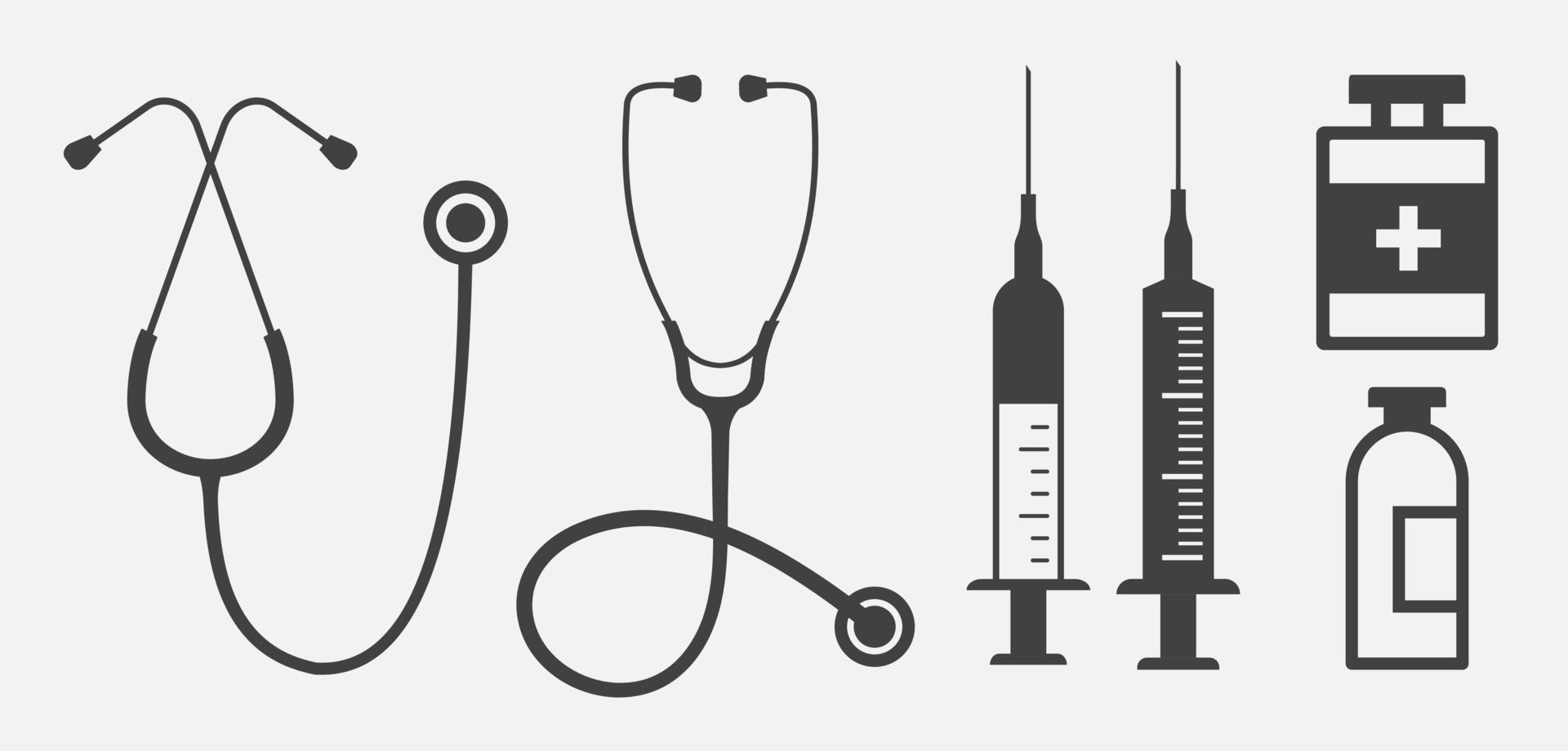 satz medizinische symbole isolierte vektorillustration vektor