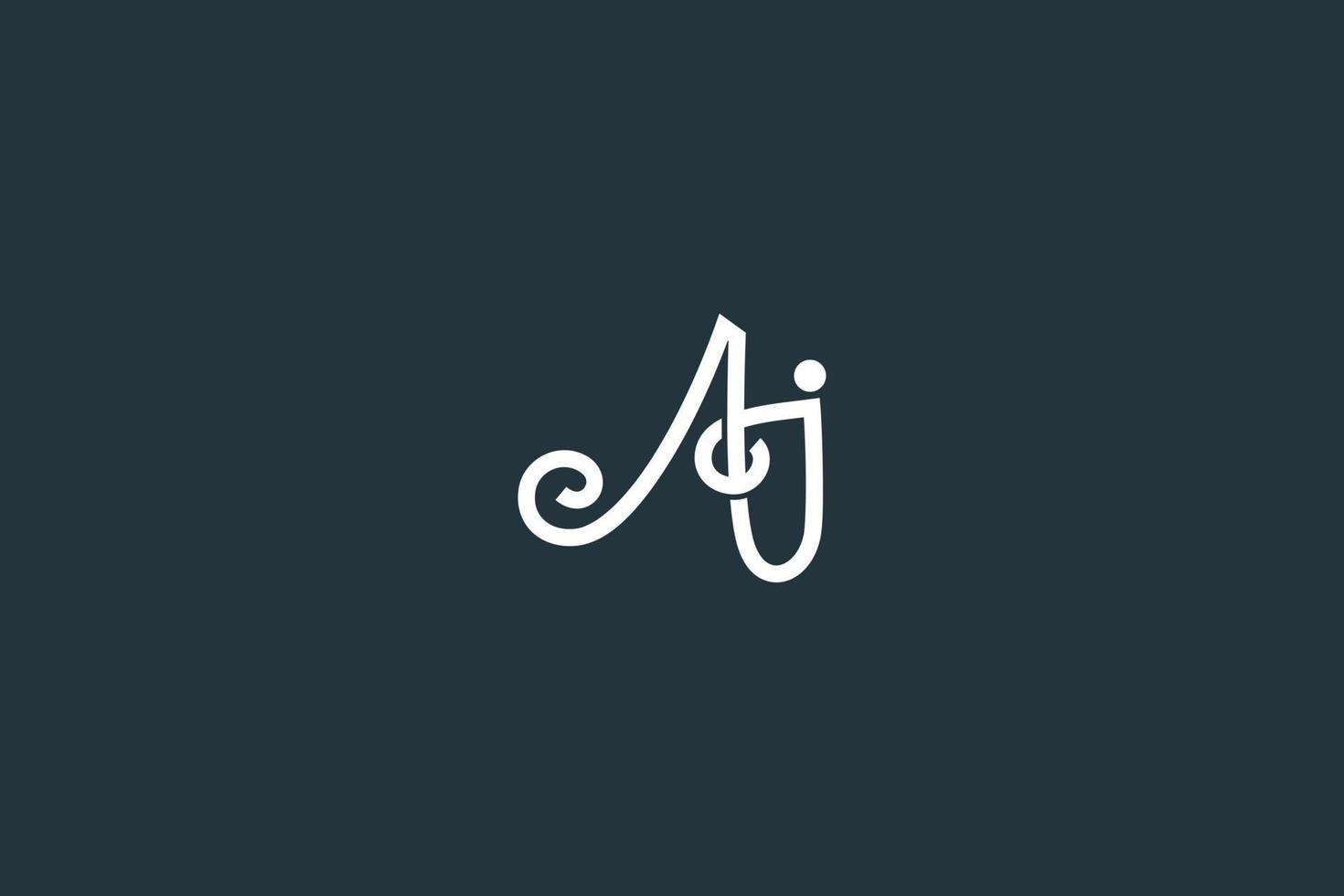 aj brev handstil logotyp design vektor mall