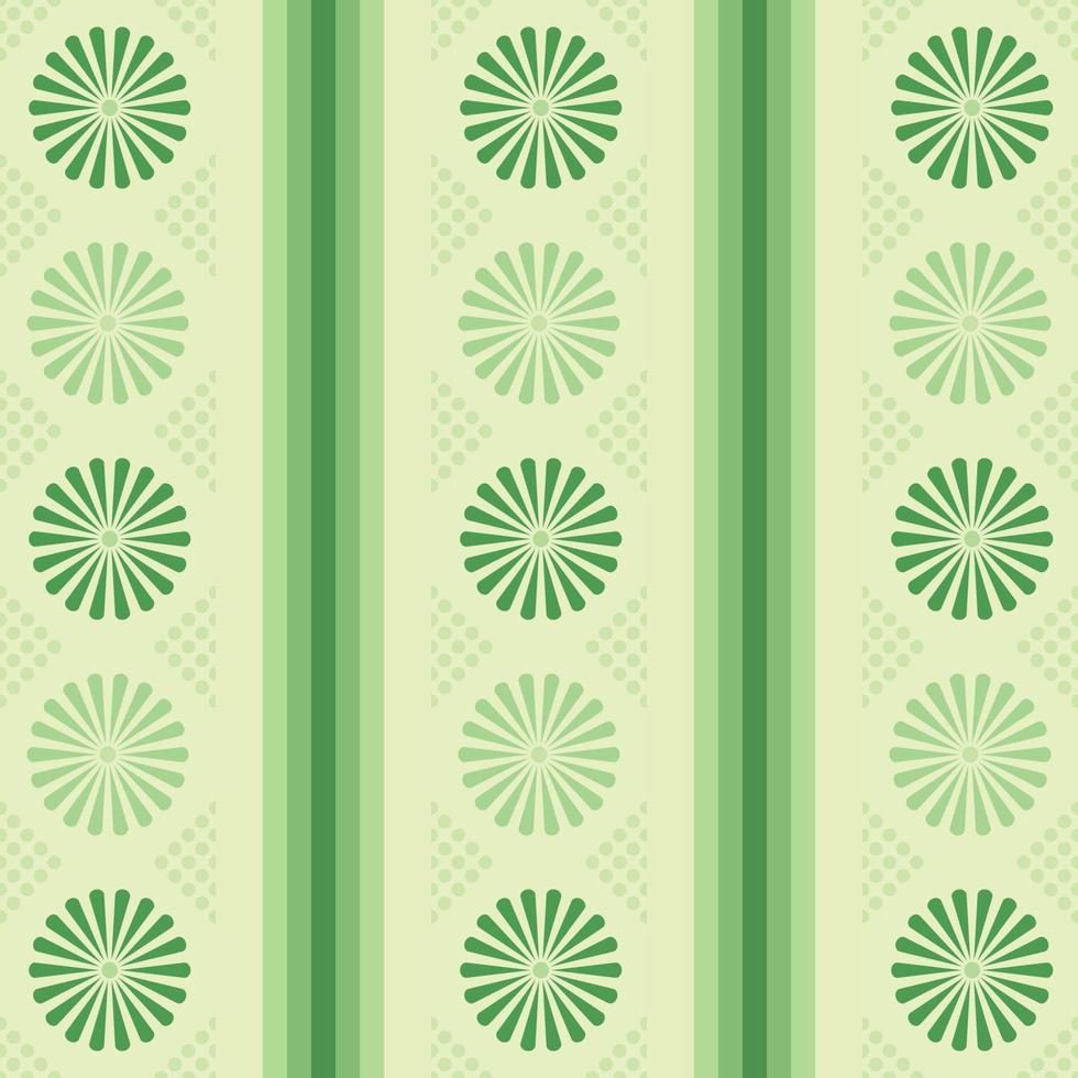 Druckvektormotivmuster in grüner Farbe mit Blumen vektor