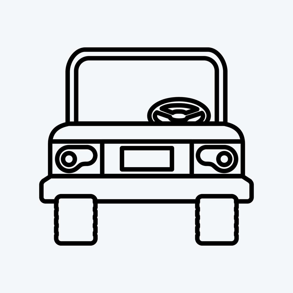 ikon jeep. lämplig för utbildning symbol. linjestil. enkel design redigerbar. designmall vektor. enkel illustration vektor