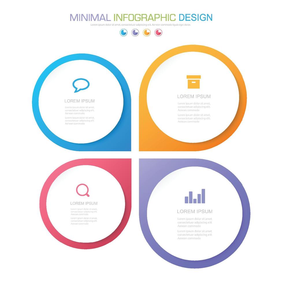 Business-Infografik-Vorlage mit Symbol, Vektor-Design-Illustration vektor