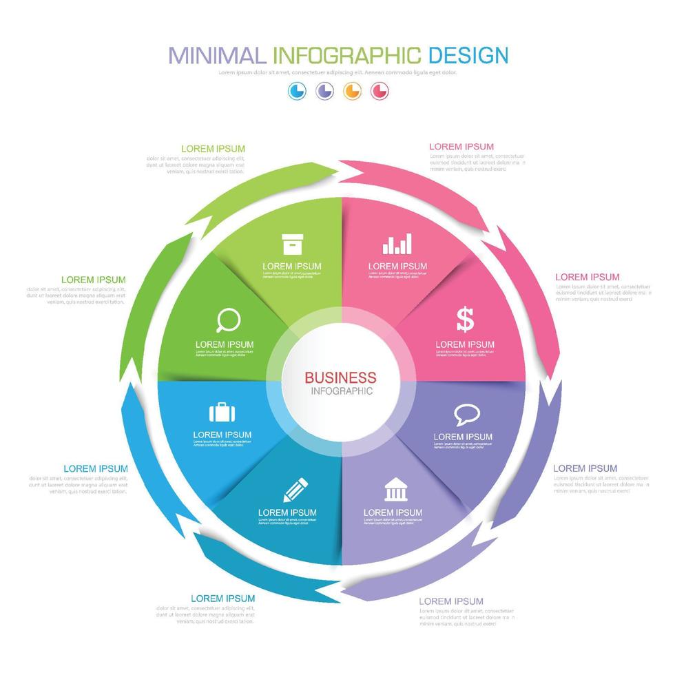 business infographic mall med ikon, vektor design illustration