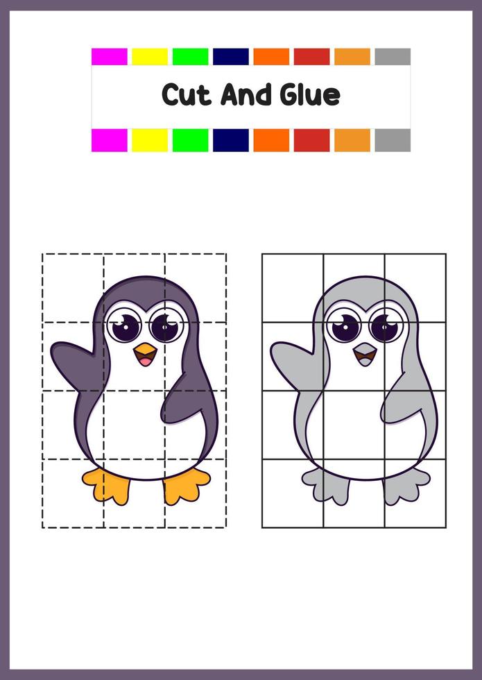 målarbok för barnpingviner vektor