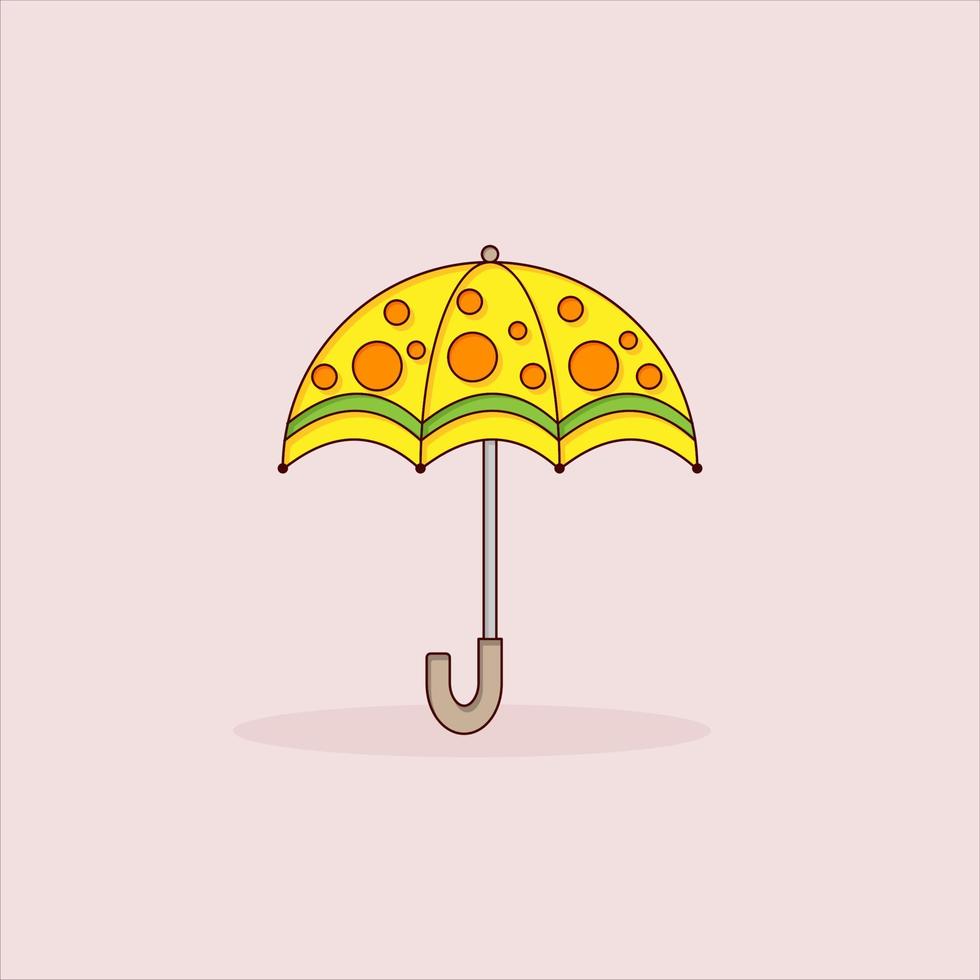 Cartoon-Regenschirm, schöner Tupfenregenschirm vektor