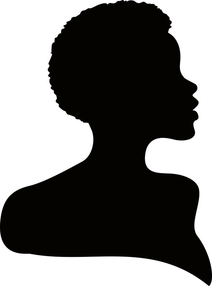 kvinnlig frisyr bula. kvinna profil med hår i en bulle, svart siluett vektor