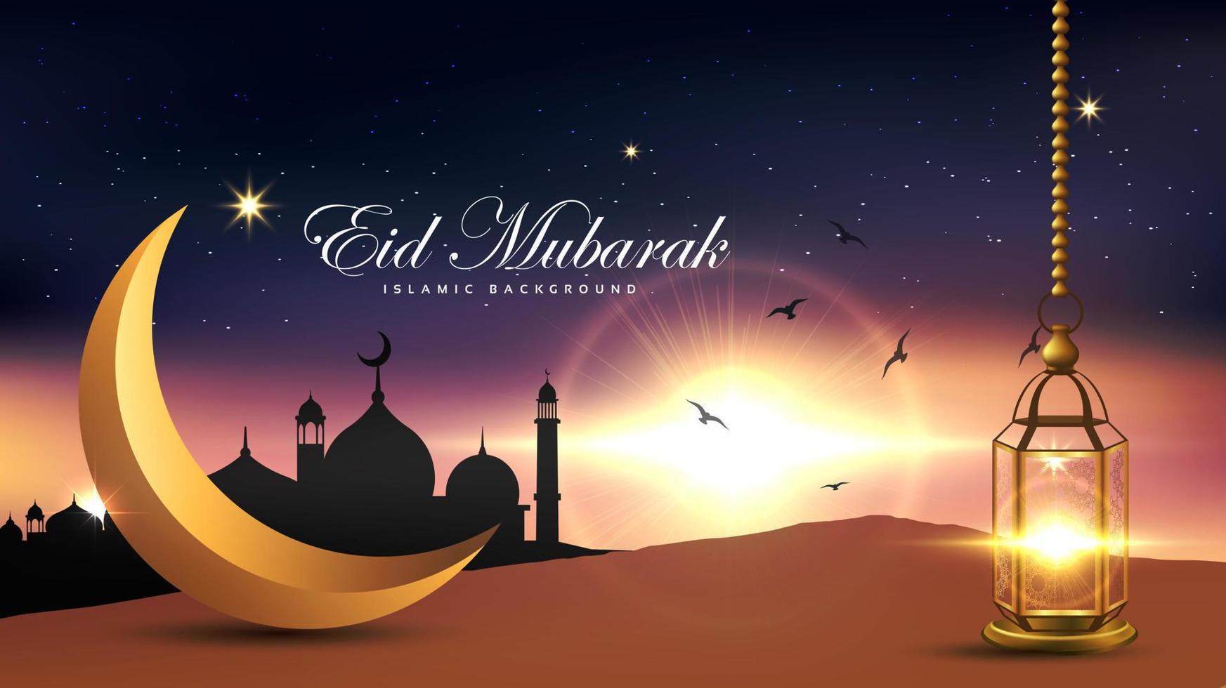 eid mubarak banner hintergrundvorlage vektor