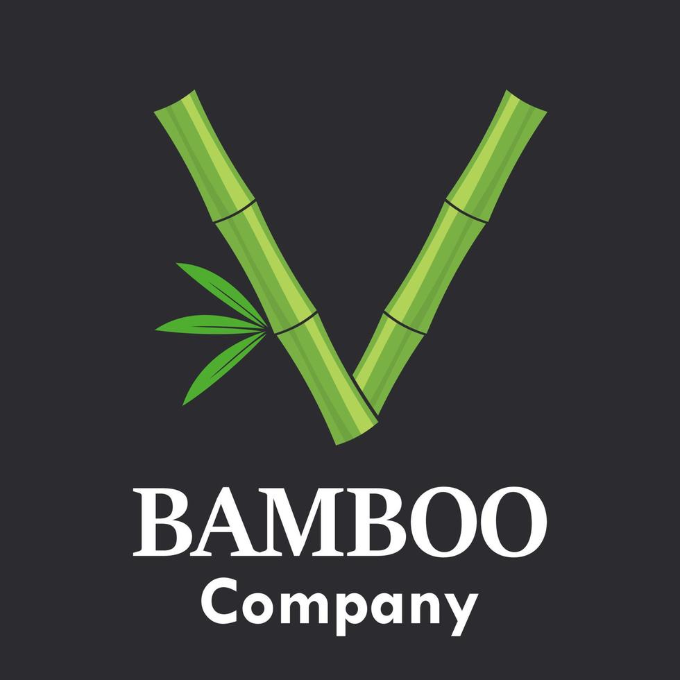 buchstabe v bambus logo vorlage illustration. passend für Ihr Unternehmen. vektor