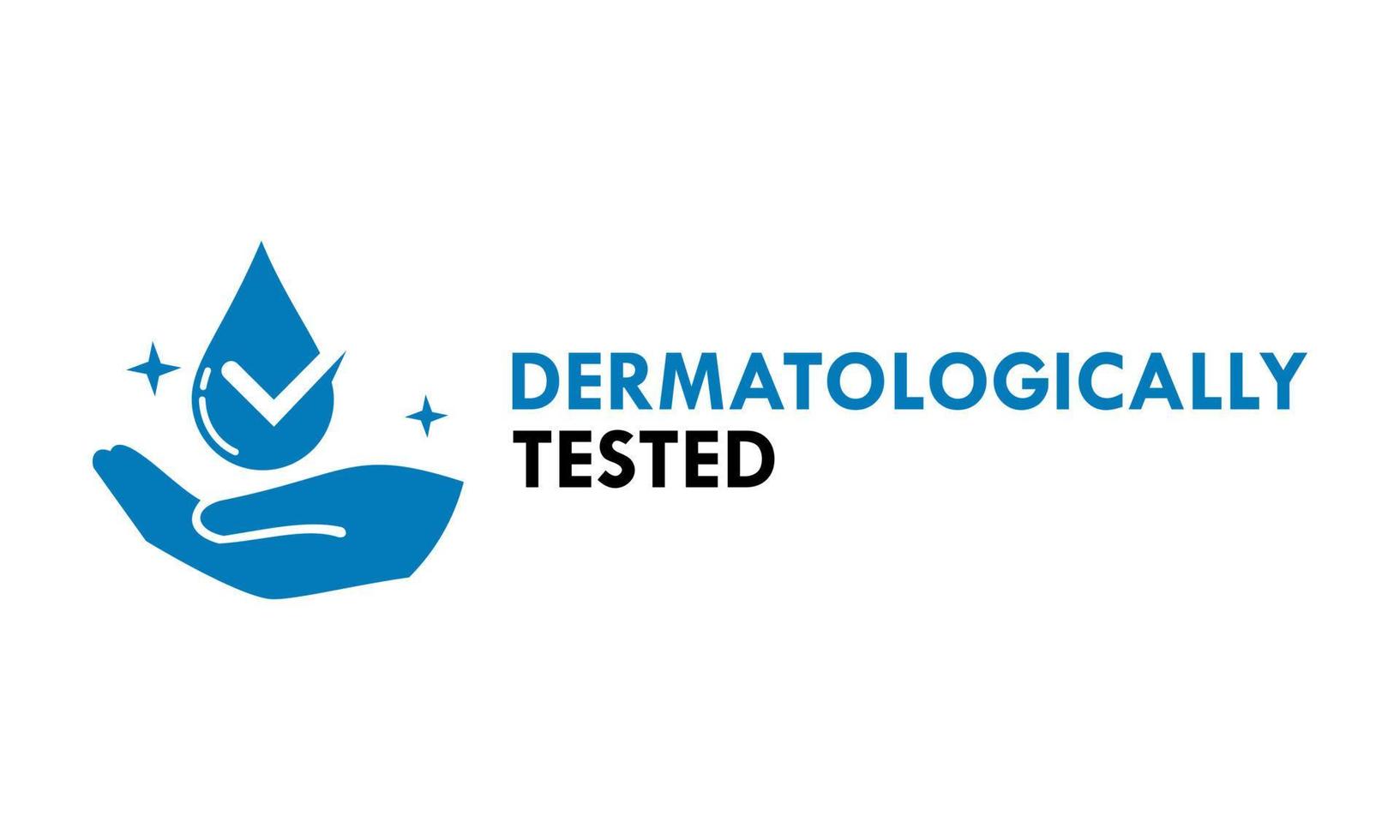 dermatologiskt testad logotyp designmall illustration vektor