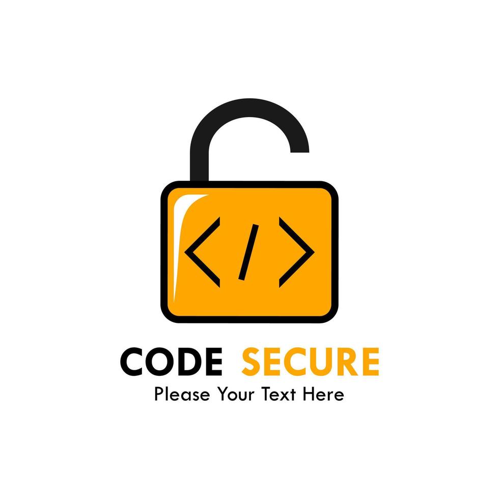 Code-sichere Logo-Design-Vorlagenillustration. geeignet für sicherheit, schützen. Es gibt ein Vorhängeschloss mit Codesymbol vektor