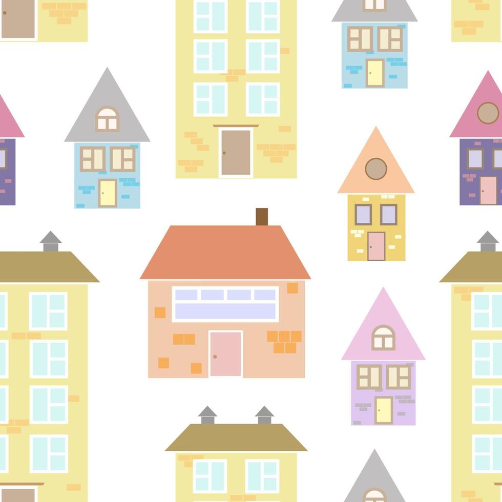sömlösa mönster av hus. härliga skandinaviska minimalistiska hus vektor