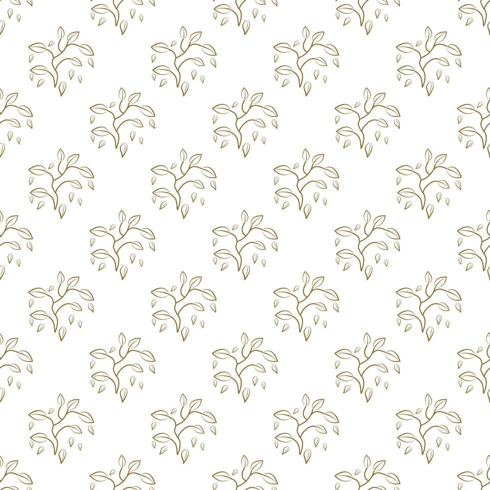 Einfache Blumen und Zweige nahtloses Muster auf hellgelbem Hintergrund, Vektorillustrations-Fallkonzept. vektor