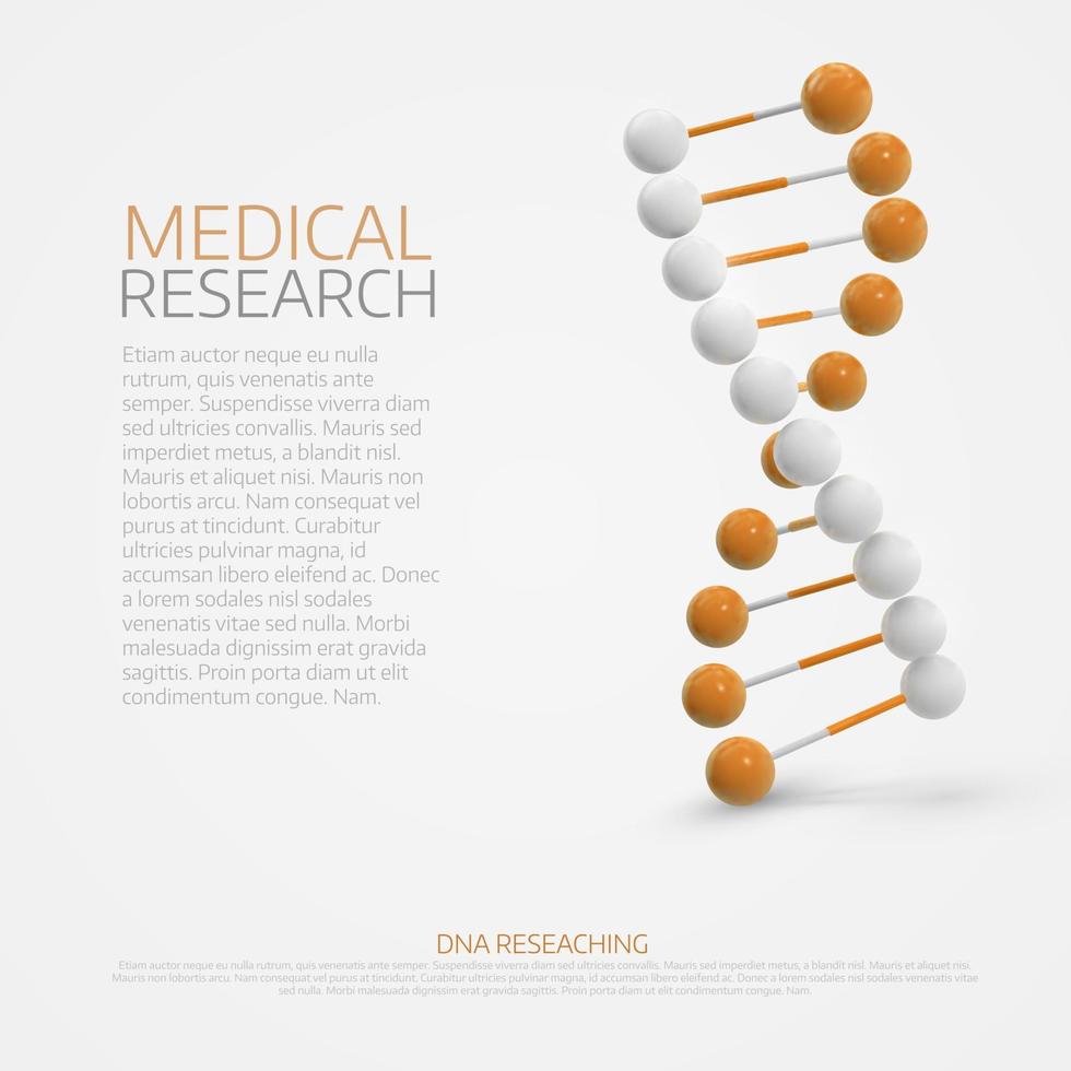 abstrakt färgglad medicinsk bakgrund med 3d dna-molekyl. po vektor