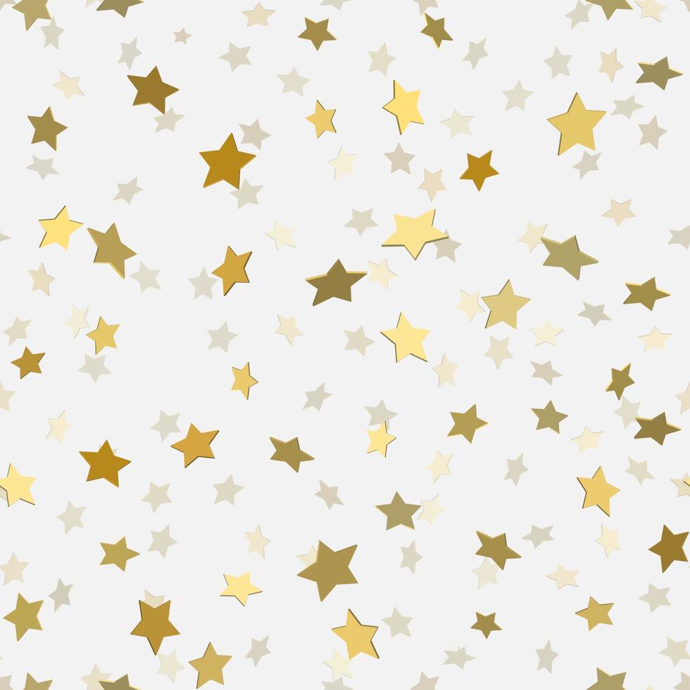 abstraktes weißes modernes nahtloses Muster mit goldenen Sternen. vektor