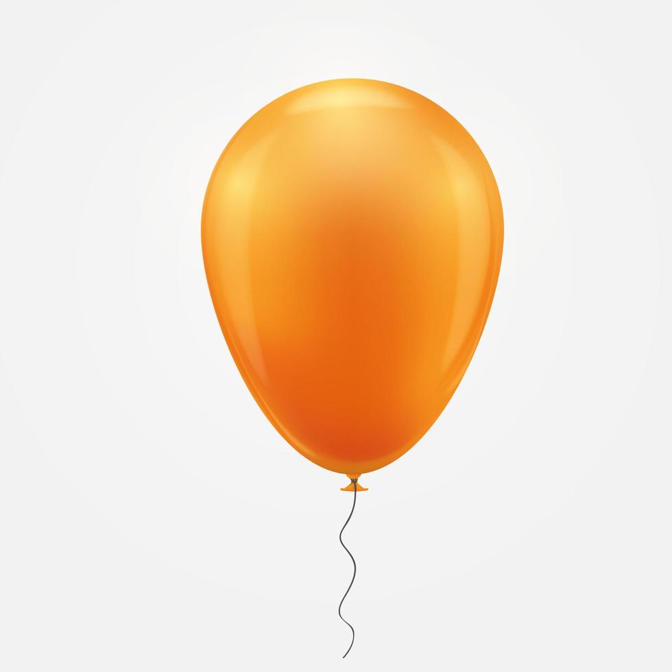 orange realistisk ballong. blå uppblåsbar boll realistiska isolerade vit bakgrund. ballong i form av en illustration vektor