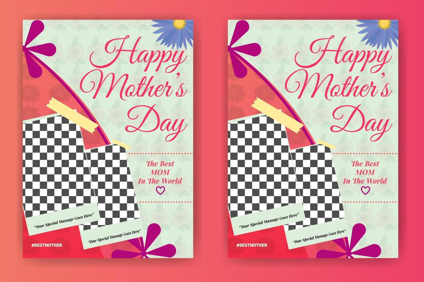 Muttertag Grußkarte Vorlage Flyer Design Vektor kostenloser Download