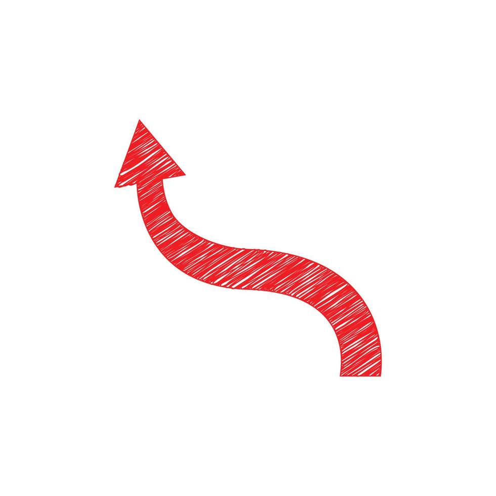 roter Vektorpfeil. Symbol für rote Pfeile. Vektorsymbol mit rotem Pfeil. vektor