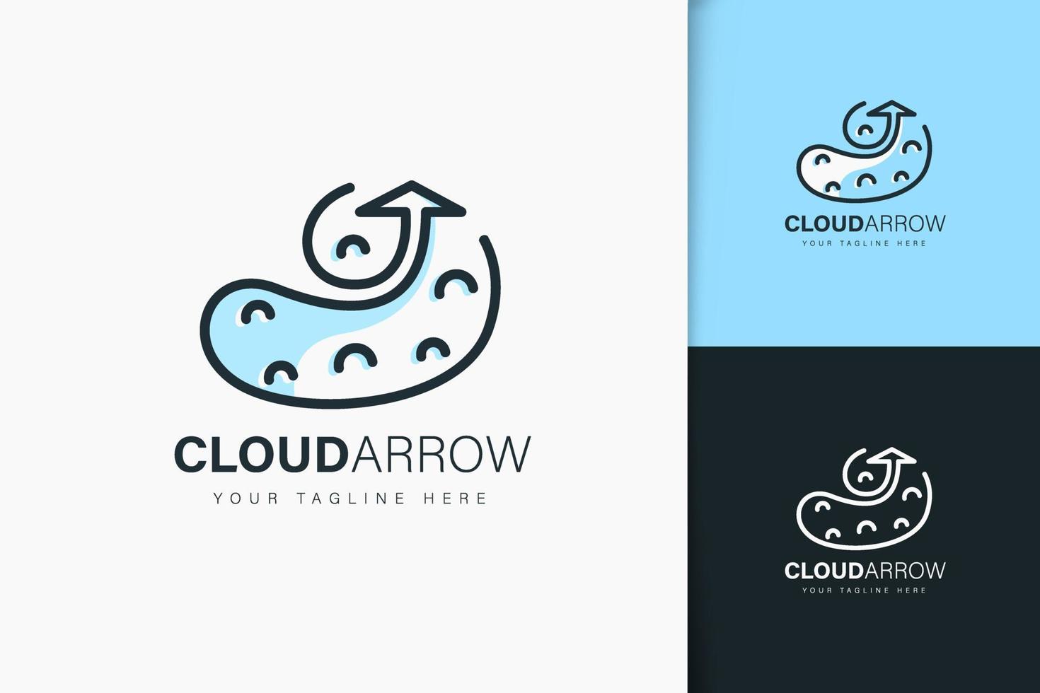 Cloud-Pfeil-Logo-Design linearer Stil vektor